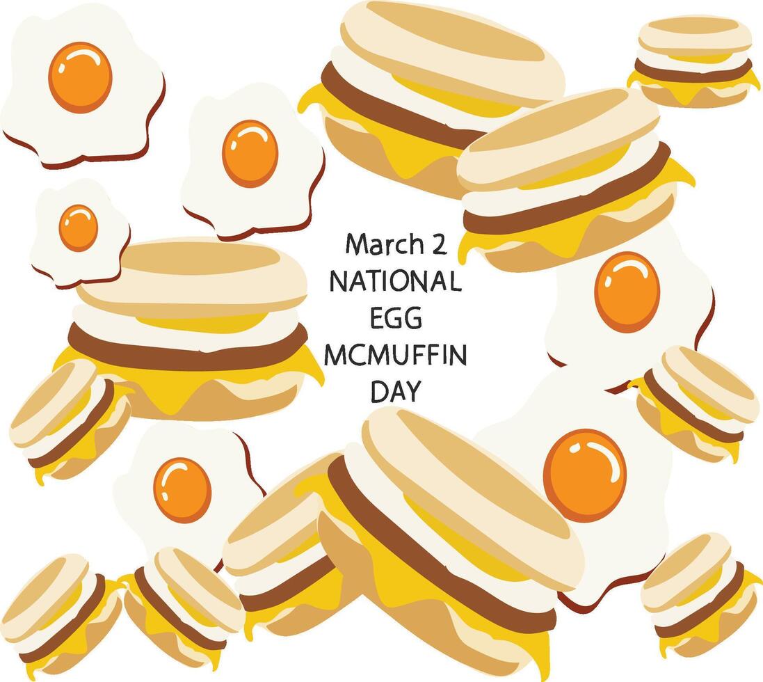 National Ei Muffin Tag Vektor Illustration.