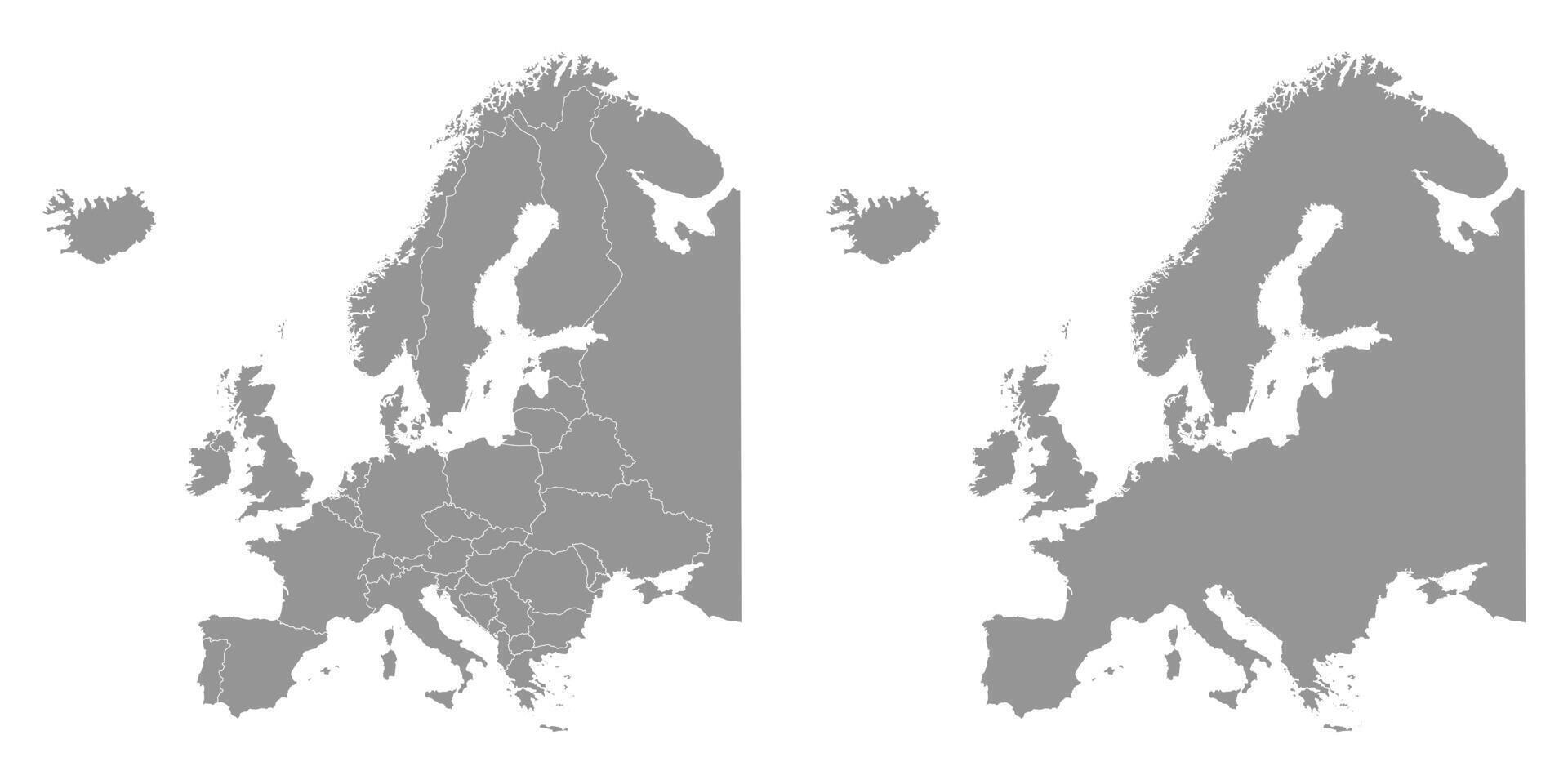 grå Europa Karta. vektor illustration.