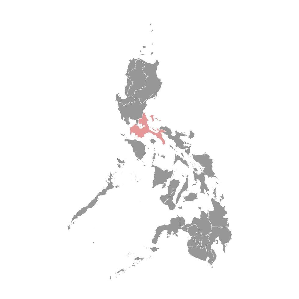calabarzon område Karta, administrativ division av filippinerna. vektor illustration.
