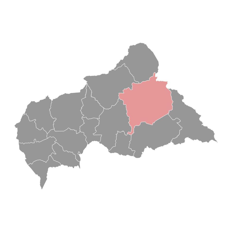 Haute kotto Präfektur Karte, administrative Aufteilung von zentral afrikanisch Republik. vektor