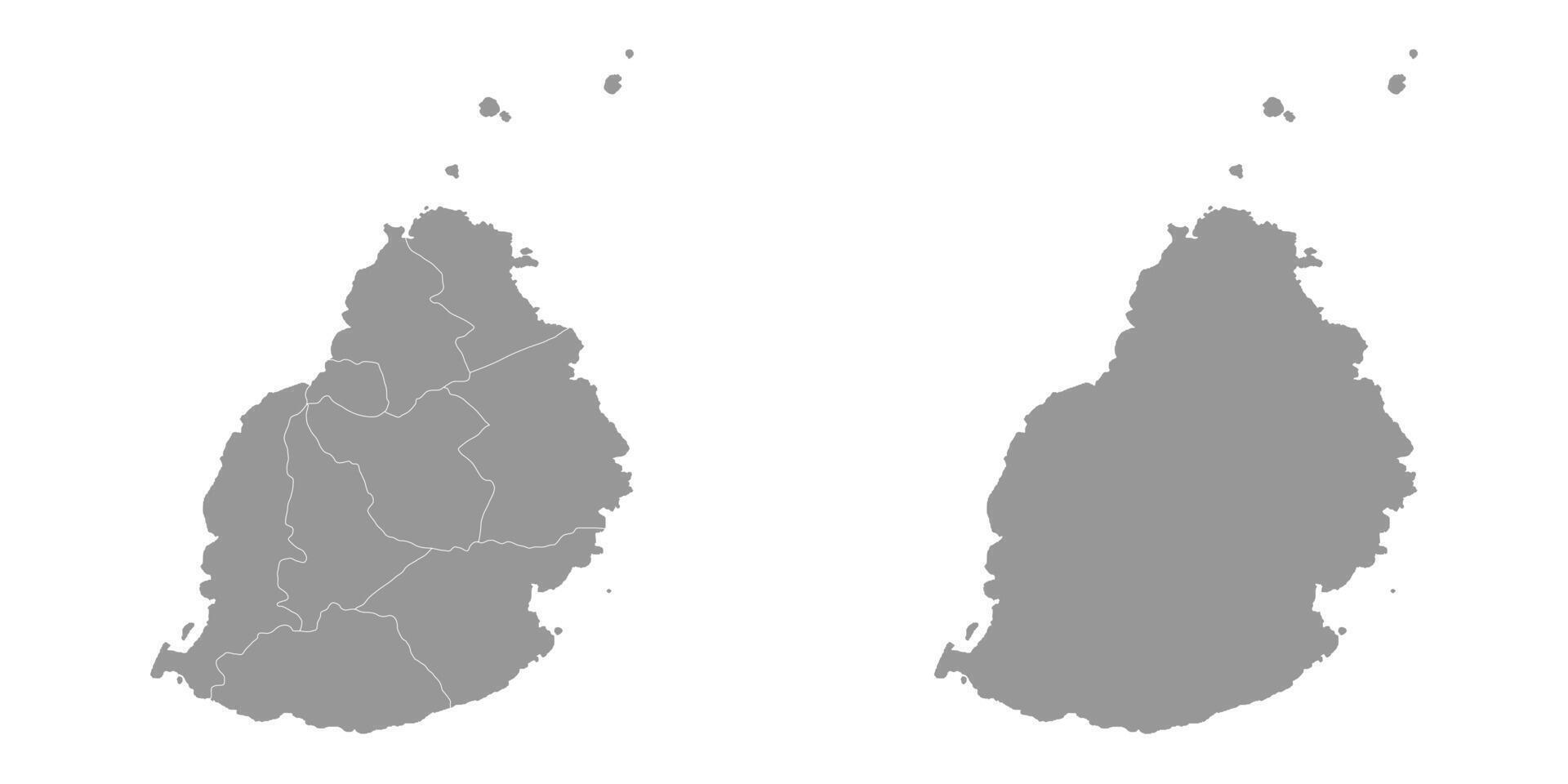 mauritius Karta med administrativ divisioner. vektor illustration.