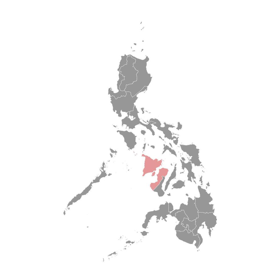 Västra visayas område Karta, administrativ division av filippinerna. vektor illustration.