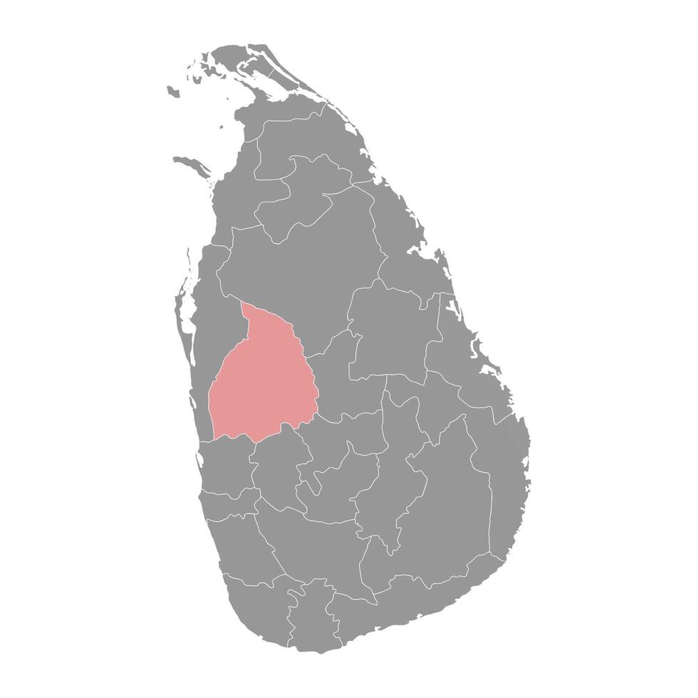 Kurunegala Kreis Karte, administrative Aufteilung von sri lanka. Vektor Illustration.