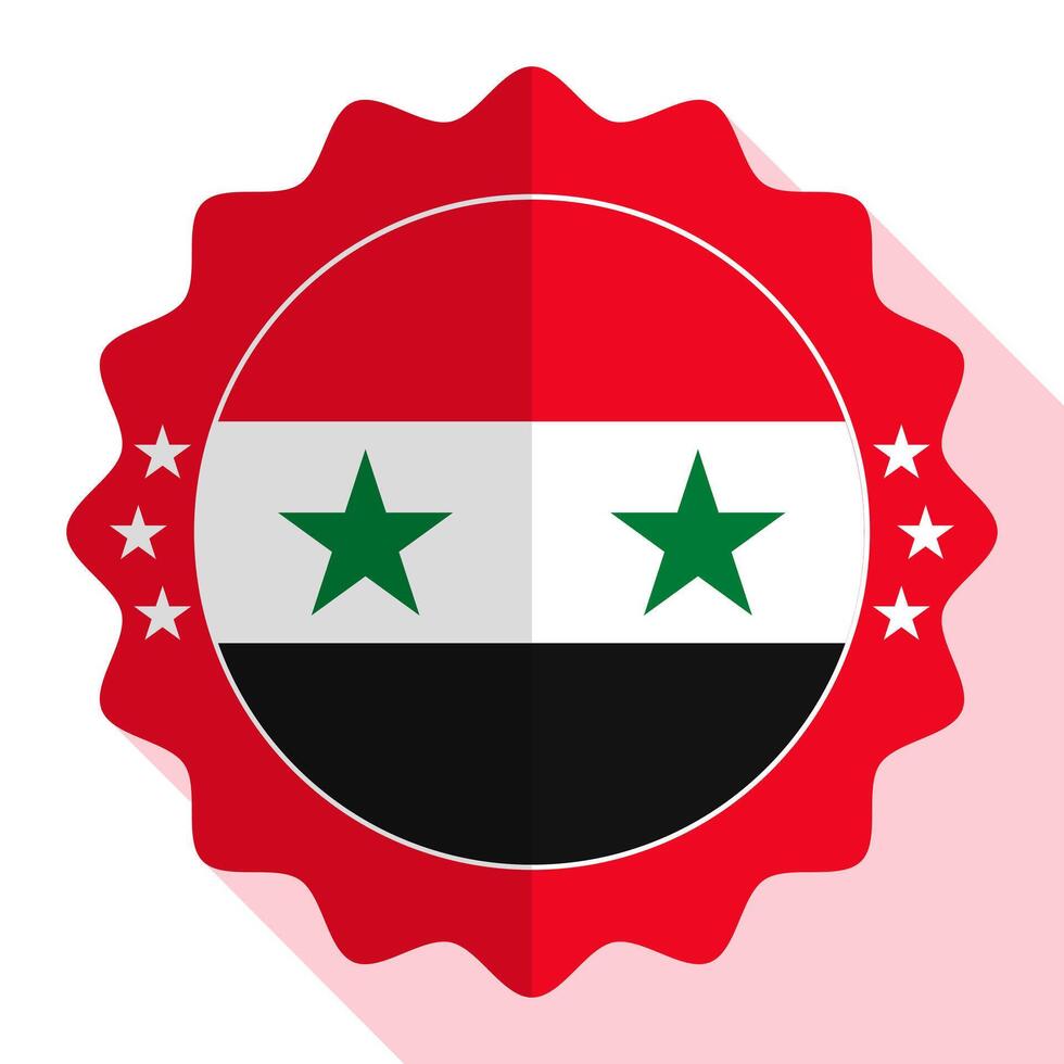 Syrien Qualität Emblem, Etikett, Zeichen, Taste. Vektor Illustration.