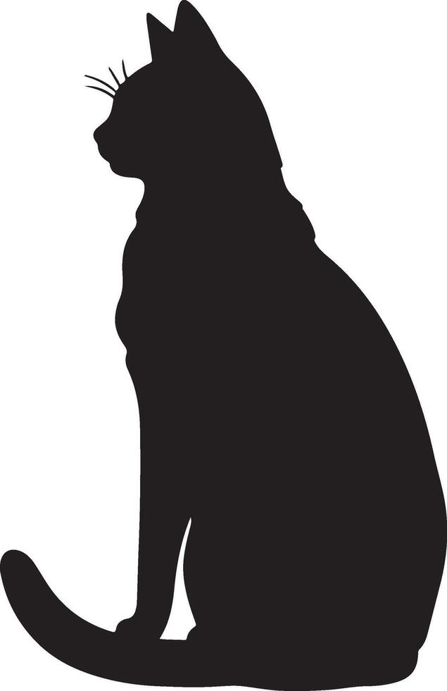 Katze Silhouette Illustration Vektor Weiß Hintergrund