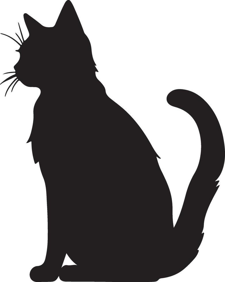 Katze Silhouette Illustration Vektor Weiß Hintergrund