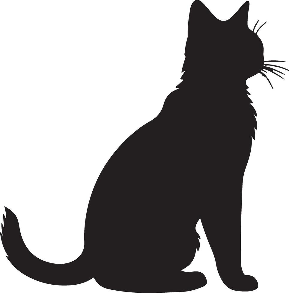 Katze Silhouette Illustration Vektor Weiß Hintergrund