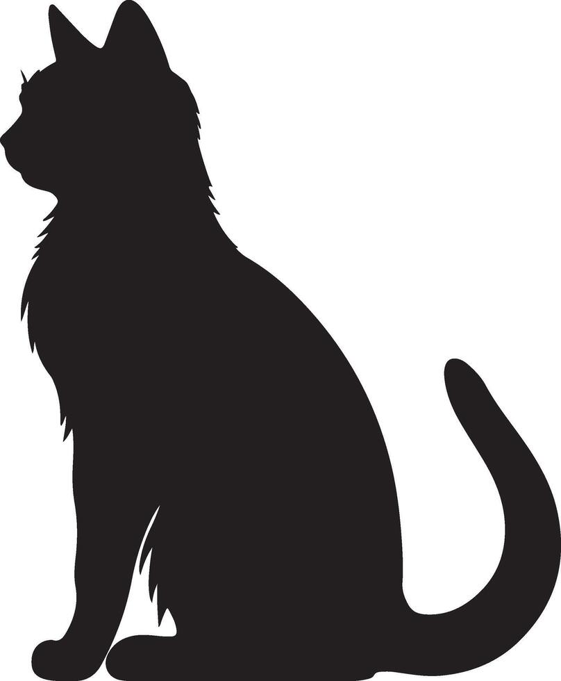 Katze Silhouette Illustration Vektor Weiß Hintergrund