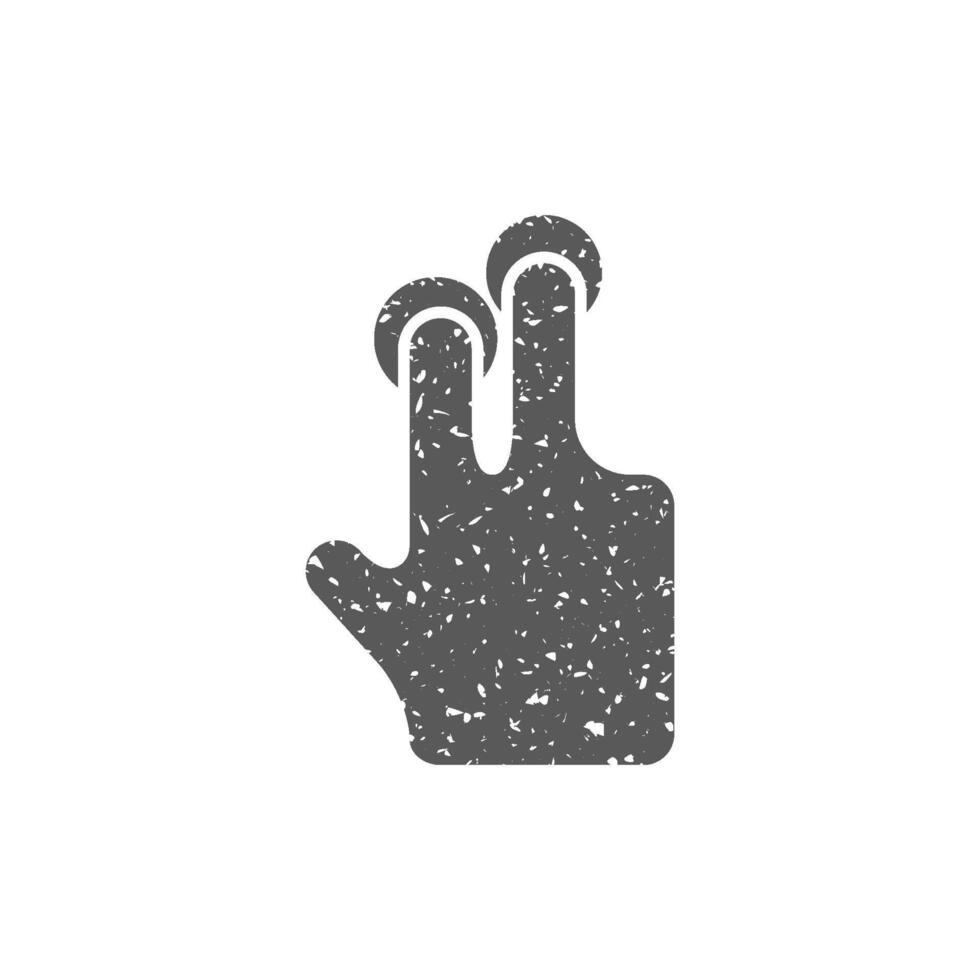 Finger Geste Symbol im Grunge Textur Vektor Illustration