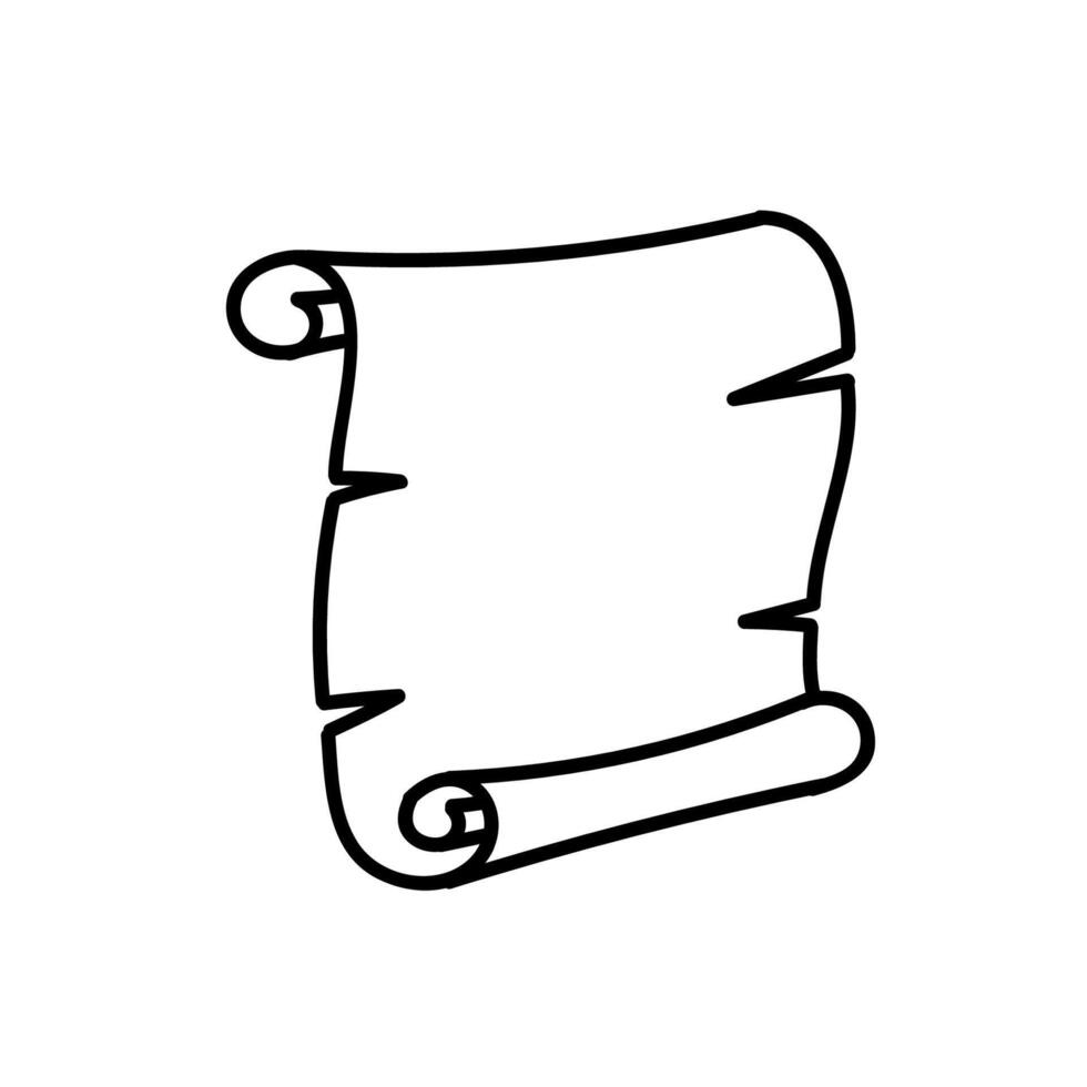 Jahrgang Pergament Symbol. Hand gezeichnet Vektor Illustration. editierbar Linie Schlaganfall.