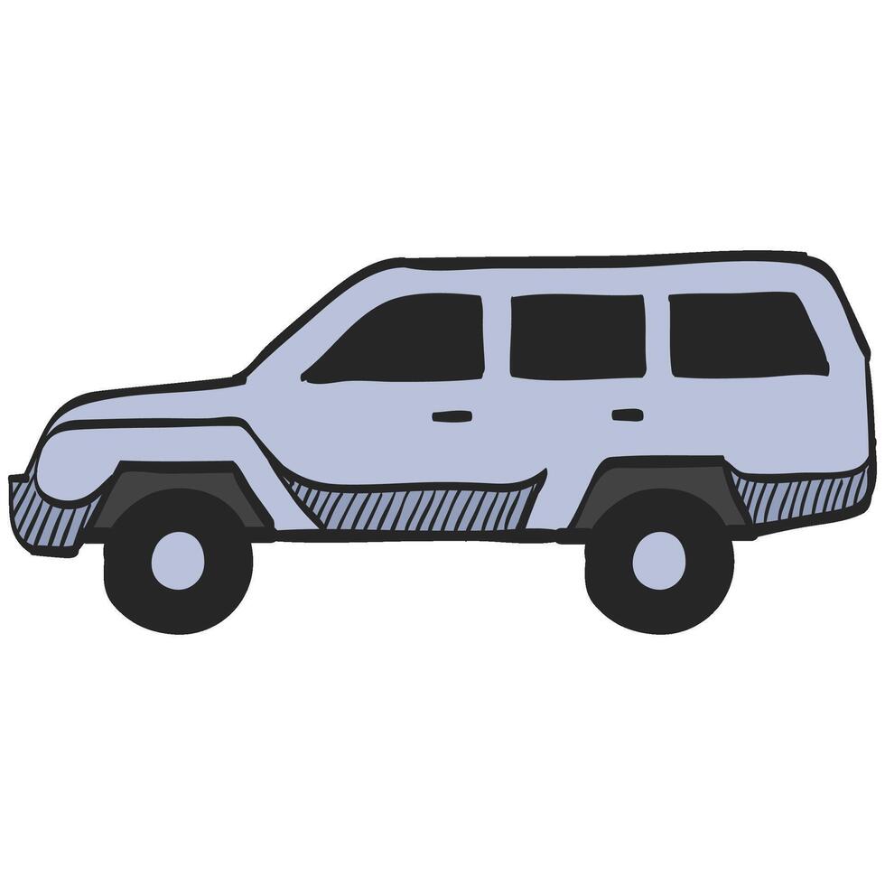 Militär- Fahrzeug Symbol im Hand gezeichnet Farbe Vektor Illustration