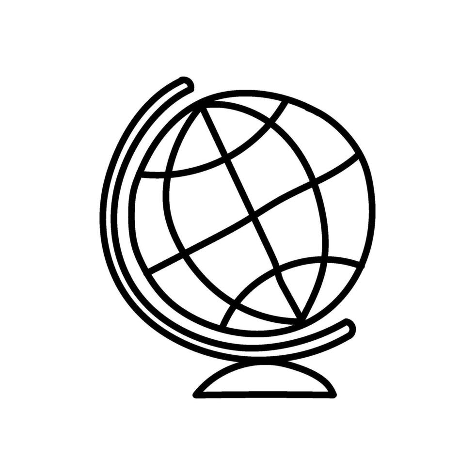 Globus Symbol. Hand gezeichnet Vektor Illustration. editierbar Linie Schlaganfall.