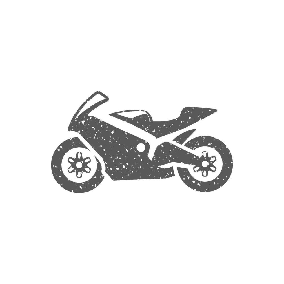 motorcykel ikon i grunge textur vektor illustration