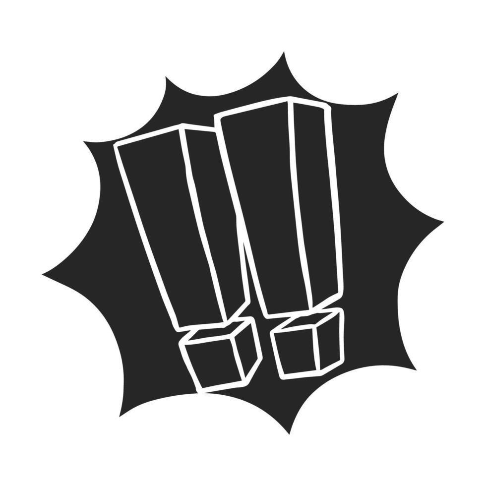 Hand gezeichnet Symbol Ausruf markieren. Vektor Illustration.