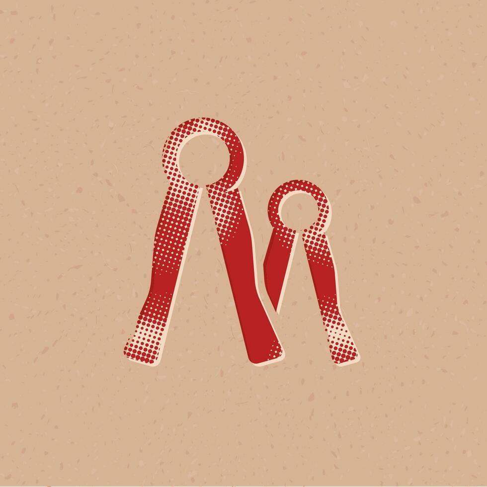 einstellbar Schlüssel Halbton Stil Symbol mit Grunge Hintergrund Vektor Illustration