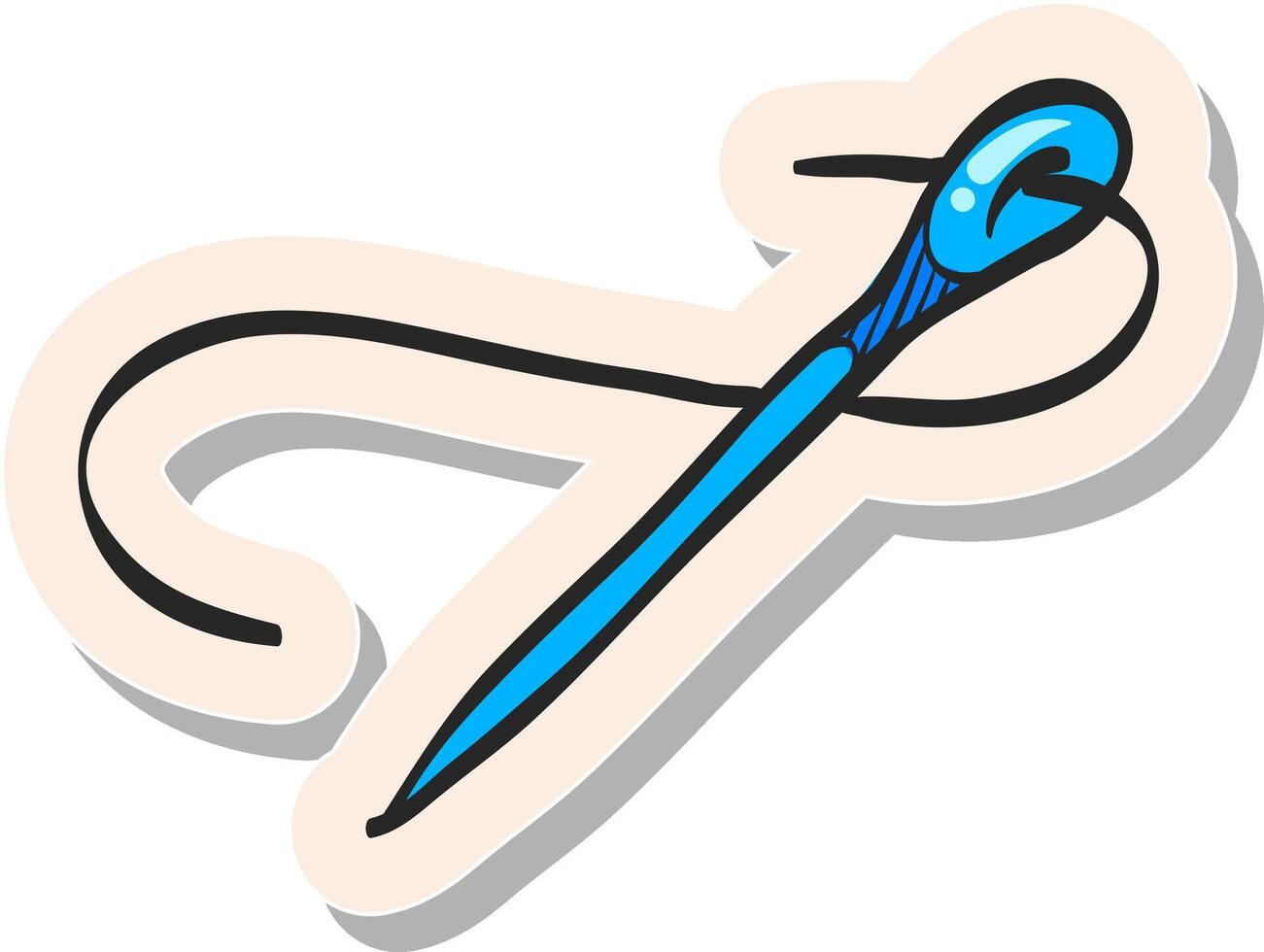 hand dragen nål ikon i klistermärke stil vektor illustration