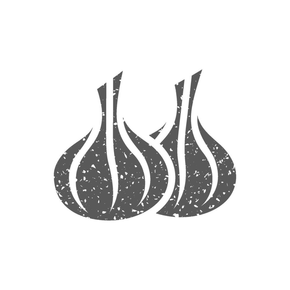 Knoblauch Symbol im Grunge Textur Vektor Illustration