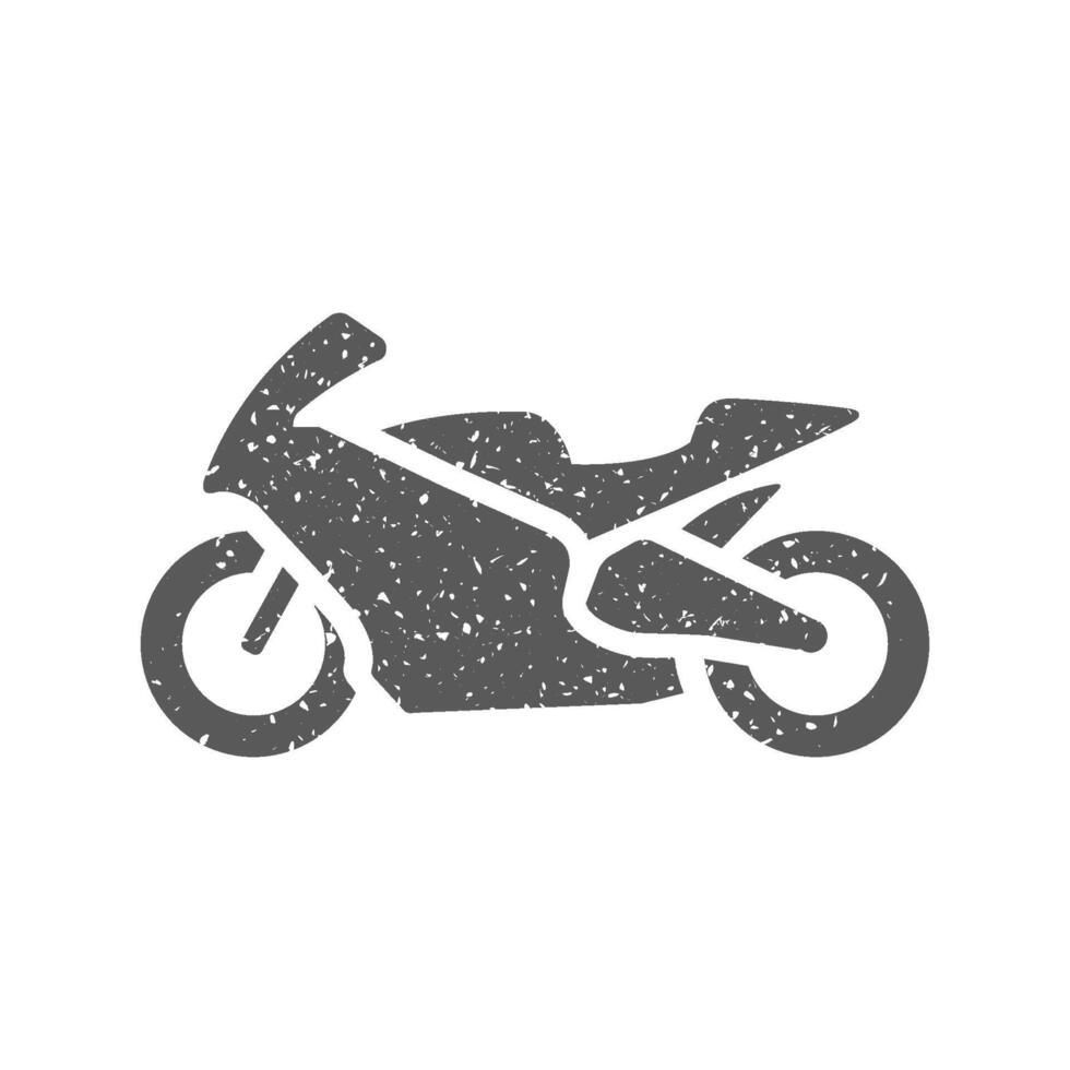 motorcykel ikon i grunge textur vektor illustration