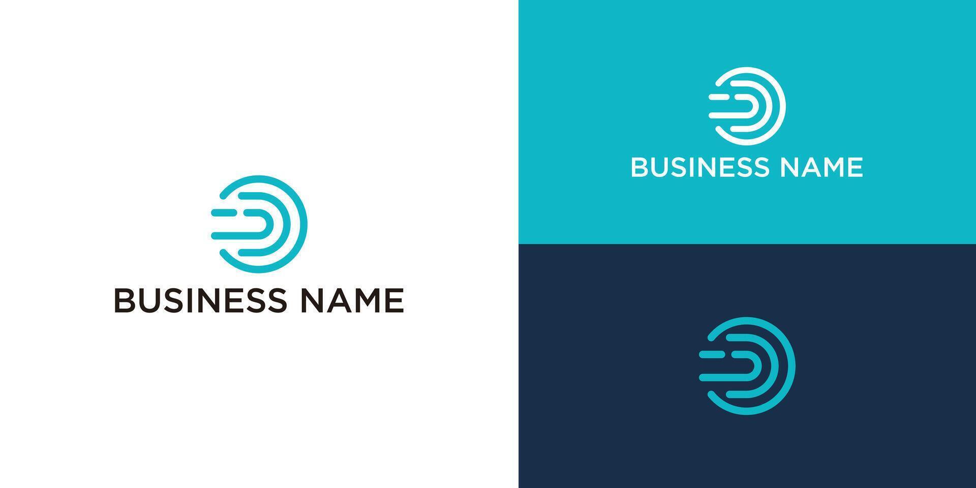 kreativ elegant d brev logotyp ikon uppsättning för lyx företag, teknologi vektor