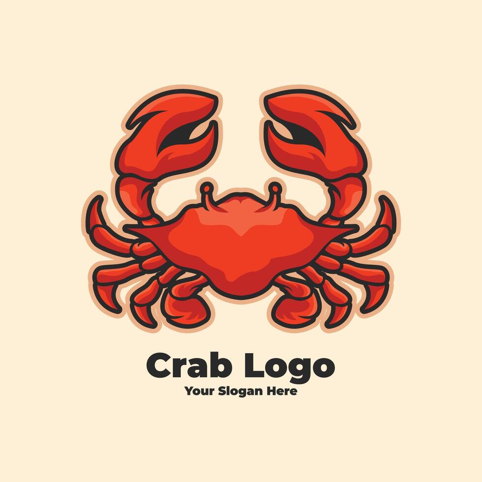 Krabbe Logo Charakter Tier Illustration vektor