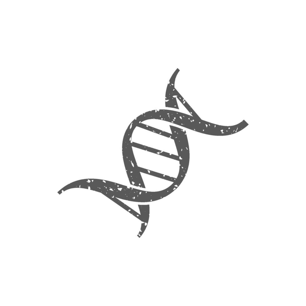 DNA Strand Symbol im Grunge Textur Vektor Illustration