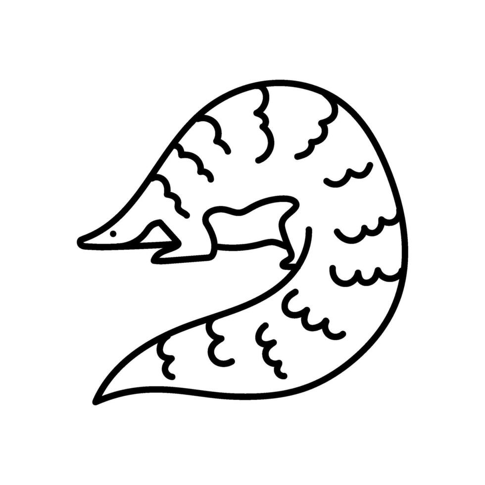 Pangolin Symbol Hand gezeichnet Vektor Illustration