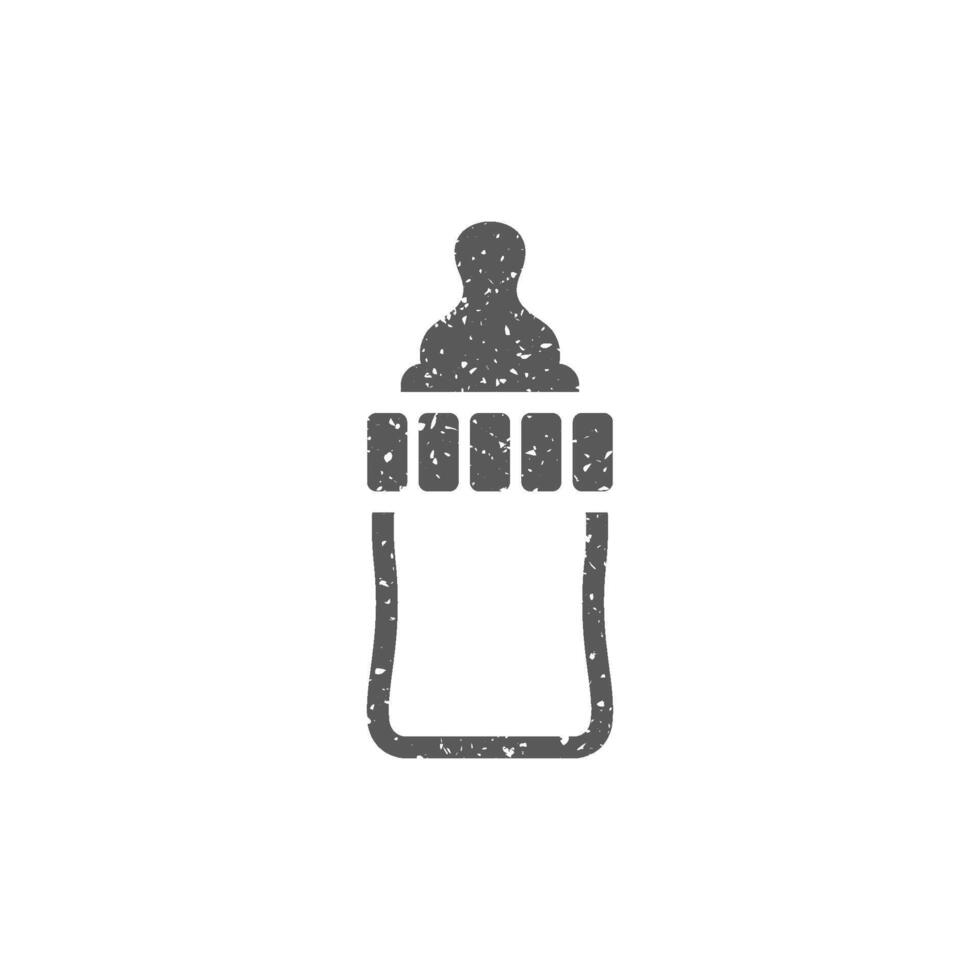 Milch Flasche Symbol im Grunge Textur Vektor Illustration