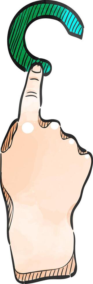 Finger Geste Symbol im Aquarell Stil. vektor