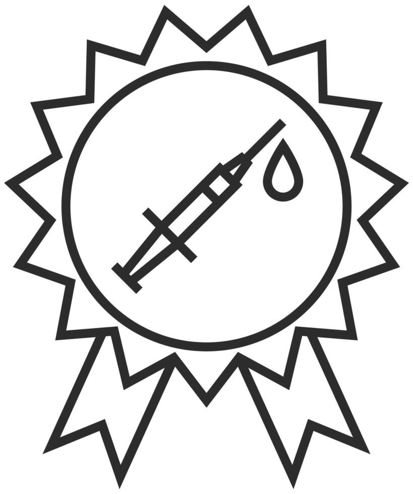 vaccination certifikat begrepp ikon i tunn översikt. vektor illustration.