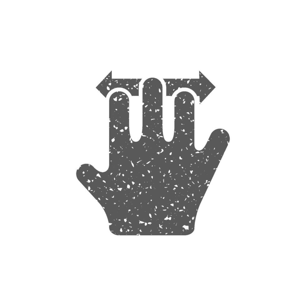 finger gest ikon i grunge textur vektor illustration