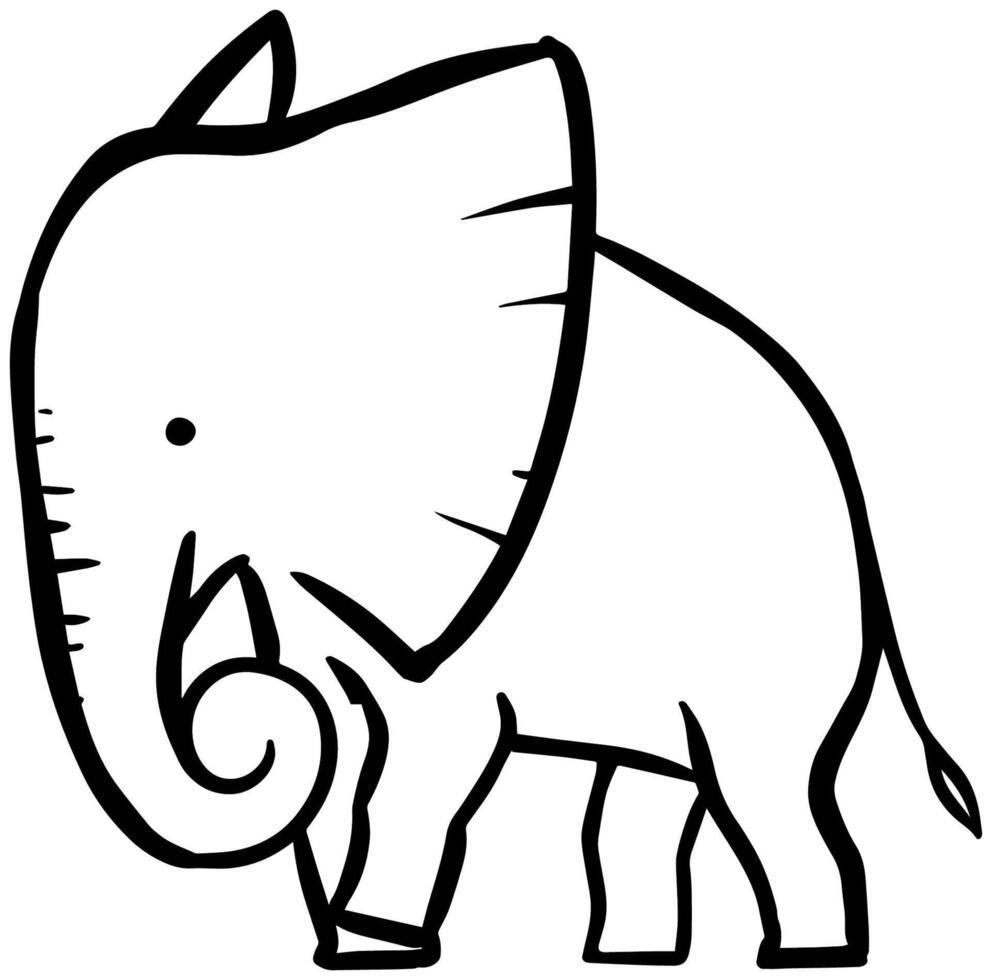 hand dragen elefant. vektor illustration.
