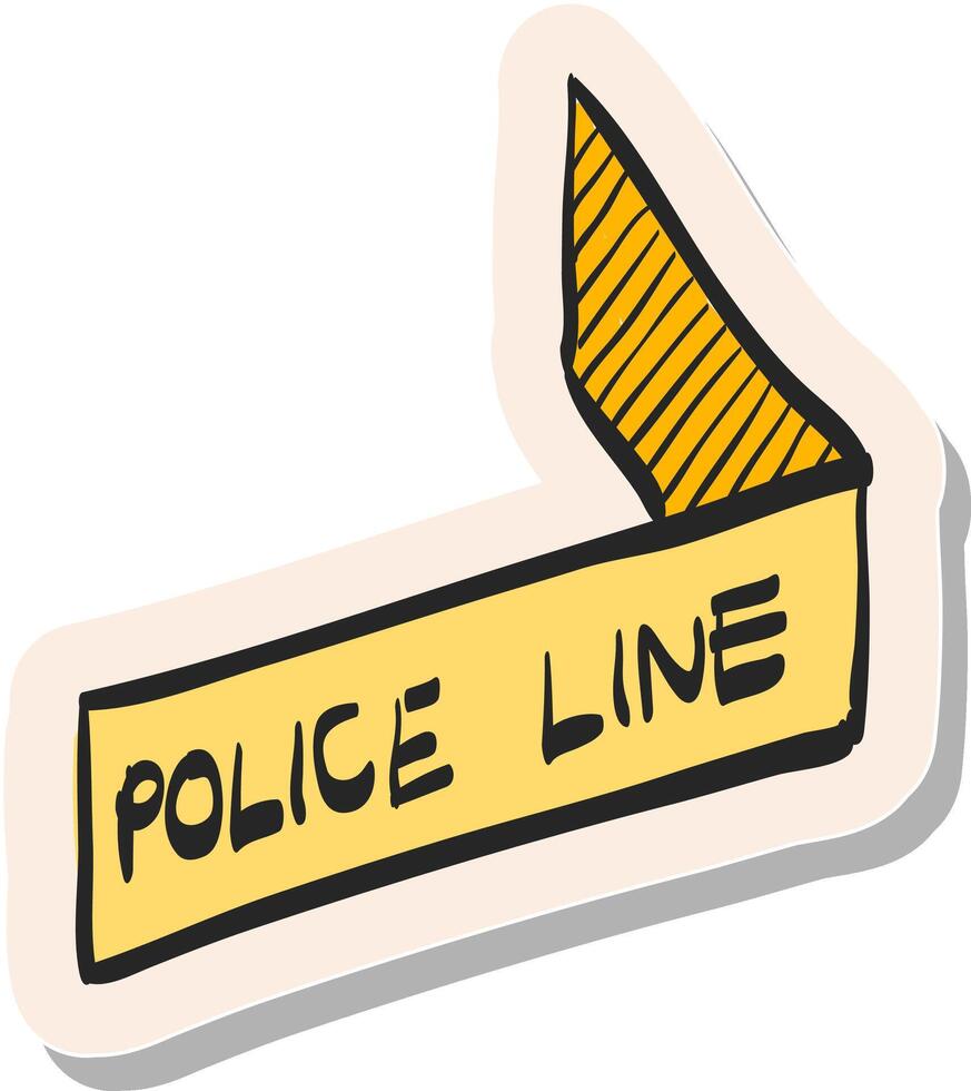 Hand gezeichnet Polizei Linie Symbol im Aufkleber Stil Vektor Illustration