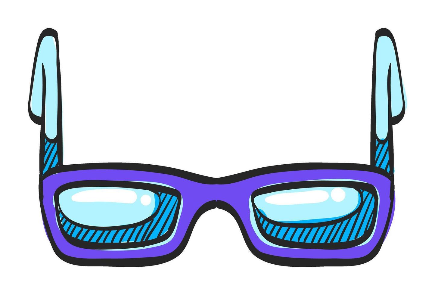 Brille Symbol im Hand gezeichnet Farbe Vektor Illustration