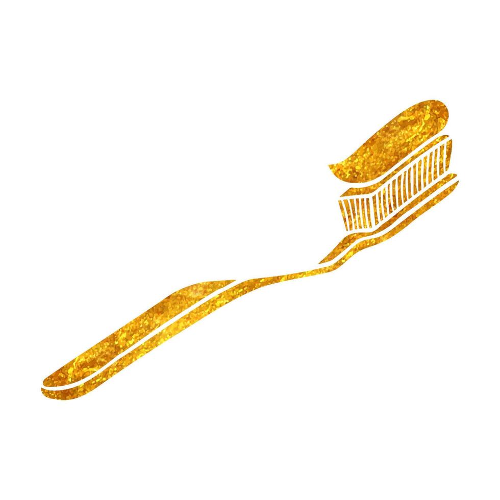 Hand gezeichnet Gold vereiteln Textur Zahnbürste Illustration. Vektor. vektor