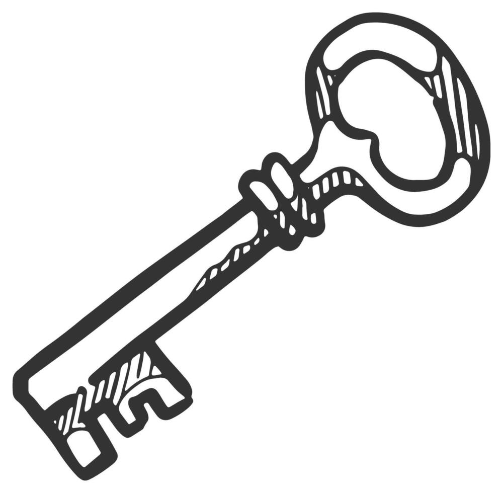 Hand gezeichnet Schlüssel Vektor Illustration