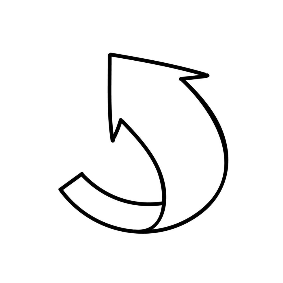 Pfeil Symbol. Hand gezeichnet Vektor Illustration. editierbar Linie Schlaganfall.