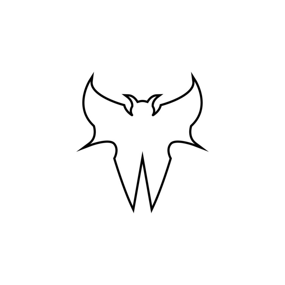 fladdermus vinge silhuett ikon och symbol vektor mall illustration