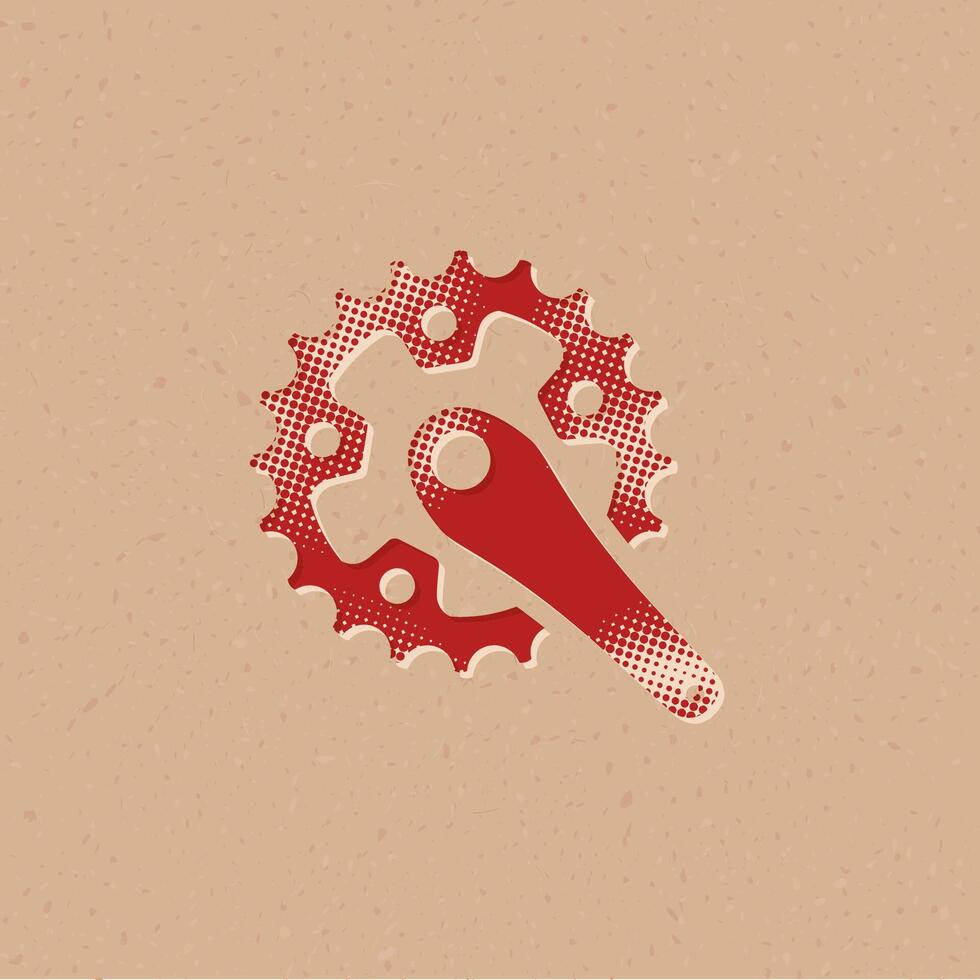 cykel vev uppsättning halvton stil ikon med grunge bakgrund vektor illustration