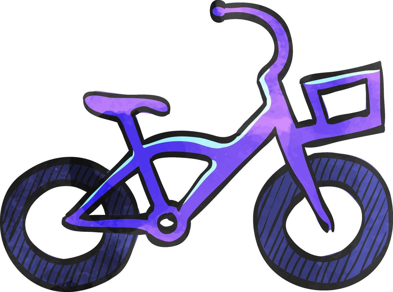 Kinder Fahrrad Symbol im Farbe Zeichnung. spielen Spiel Spielzeug vektor
