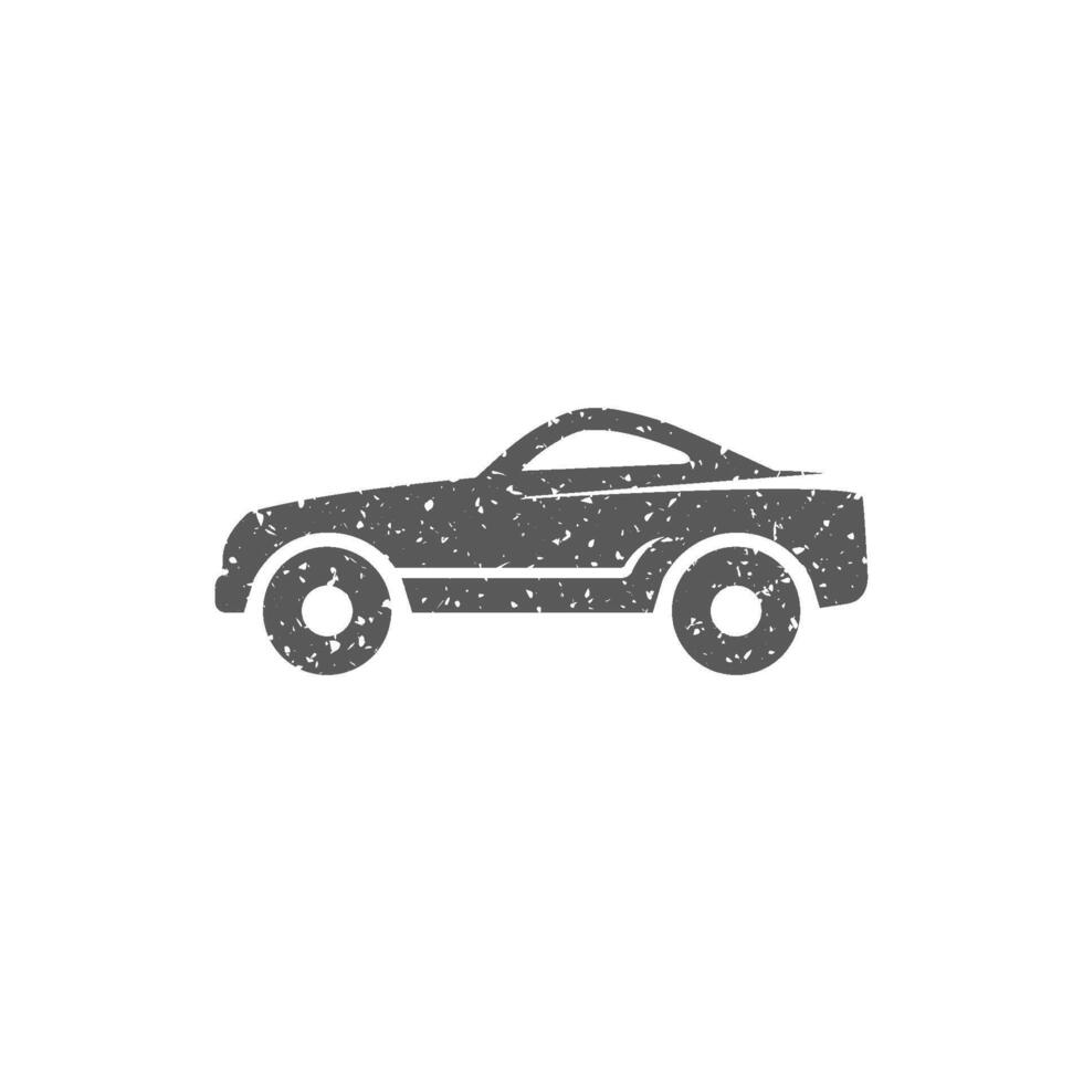 sport bil ikon i grunge textur vektor illustration