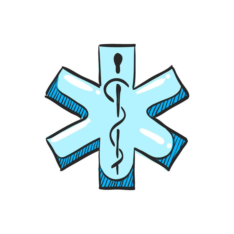 medizinisch Symbol Symbol im Hand gezeichnet Farbe Vektor Illustration