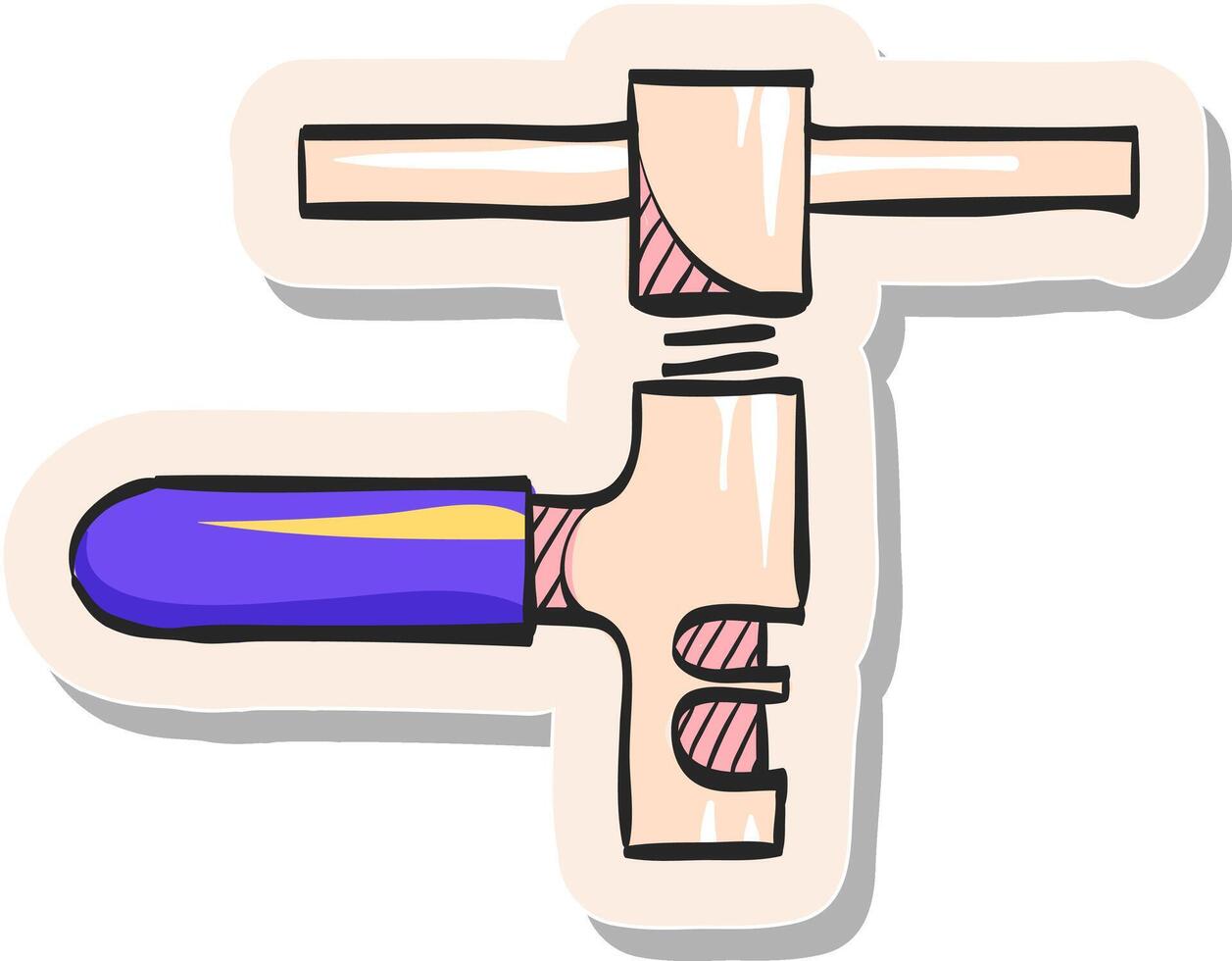 hand dragen kedja ikon i klistermärke stil vektor illustration