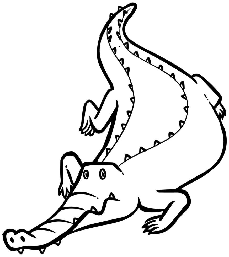 hand dragen alligator. vektor illustration.