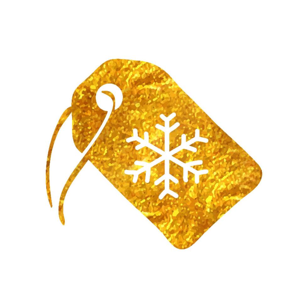 Hand gezeichnet Winter Verkauf Symbol im Gold vereiteln Textur Vektor Illustration