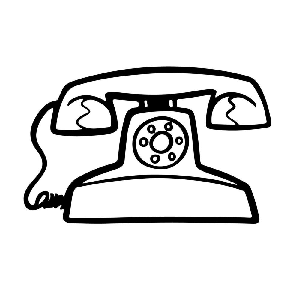 Jahrgang Telefon Hand gezeichnet Vektor Illustration