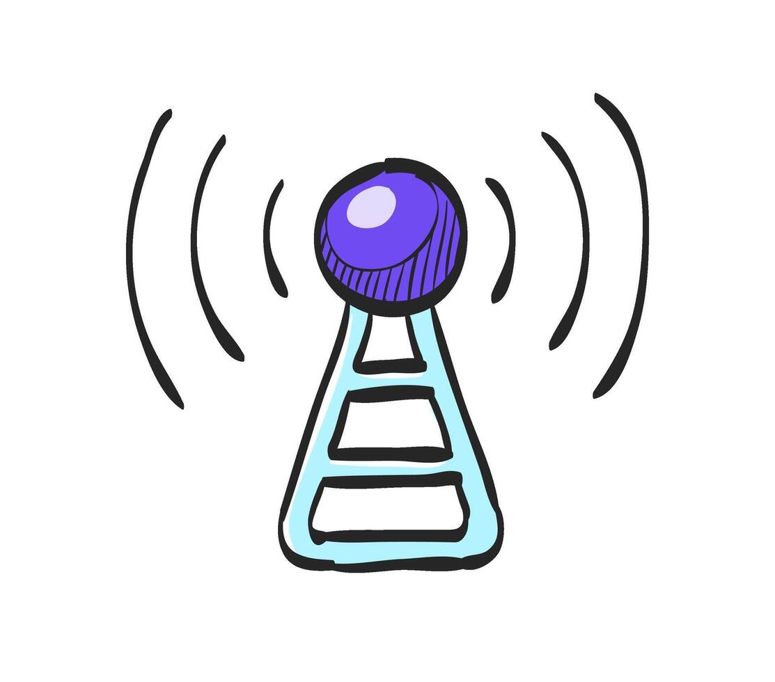 Podcast Symbol im Hand gezeichnet Farbe Vektor Illustration