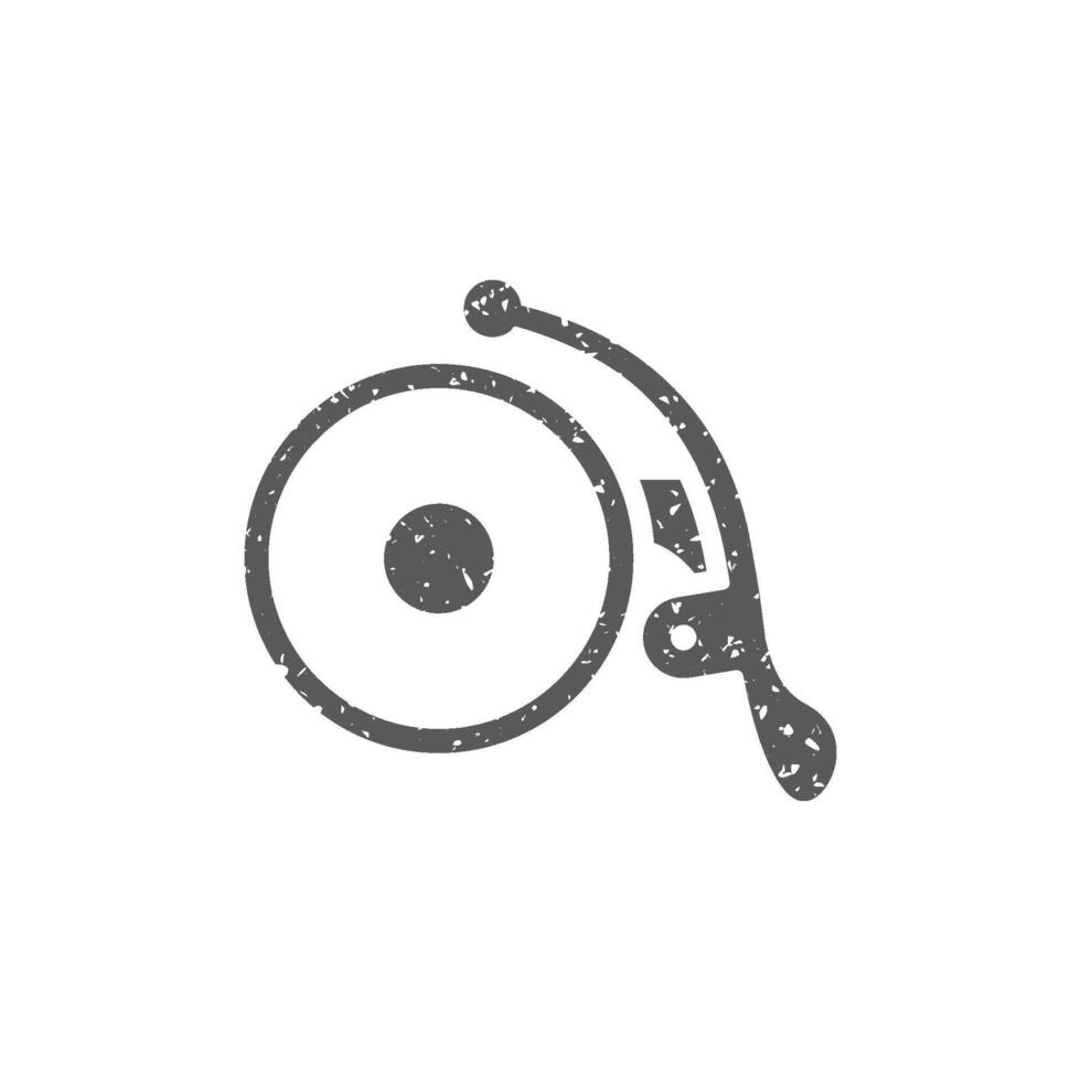 Fahrrad Glocke Symbol im Grunge Textur Vektor Illustration