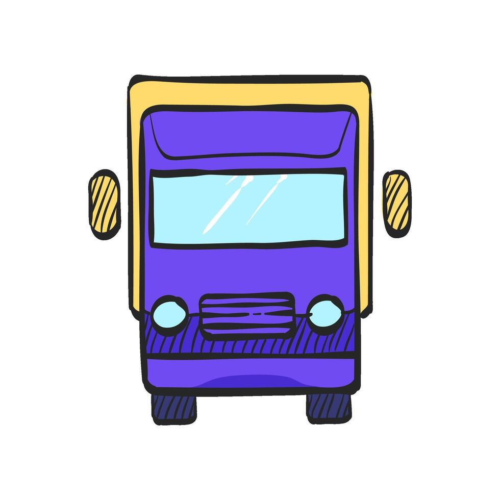 LKW Symbol im Hand gezeichnet Farbe Vektor Illustration