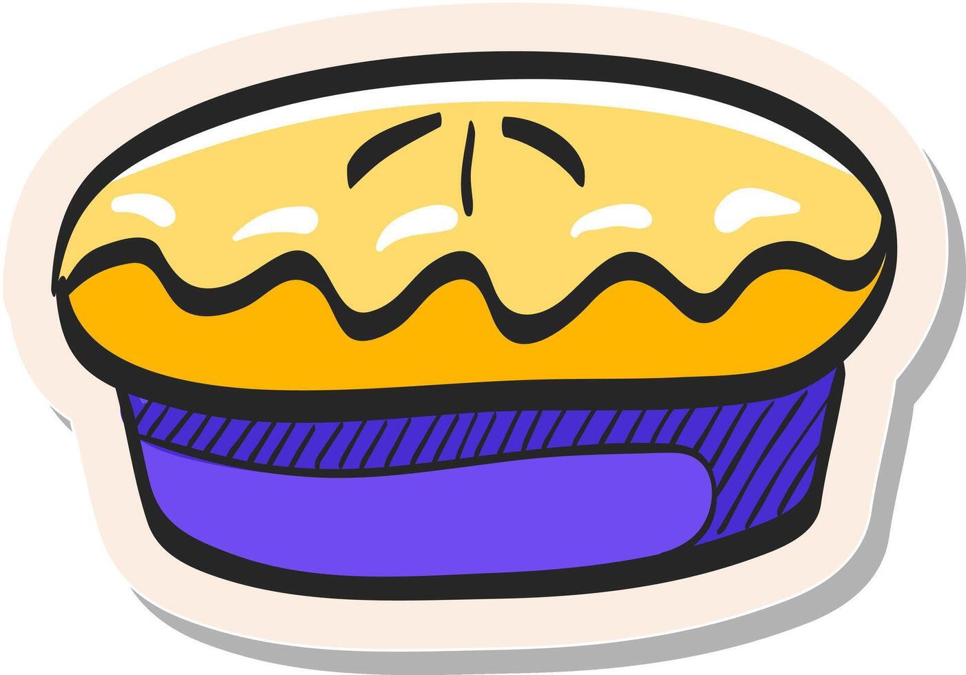 Hand gezeichnet Kuchen Symbol im Aufkleber Stil Vektor Illustration