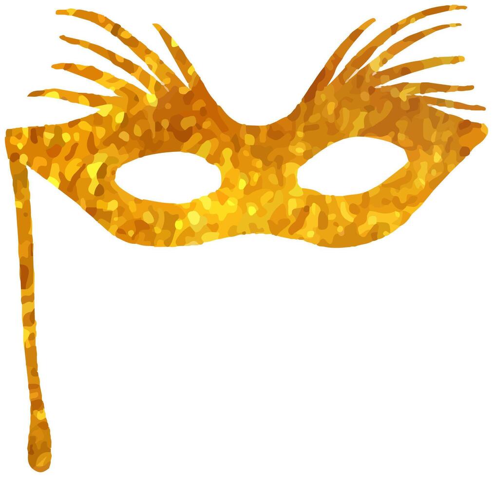 Maske Symbol im Gold Textur. Hand gezeichnet Vektor Illustration